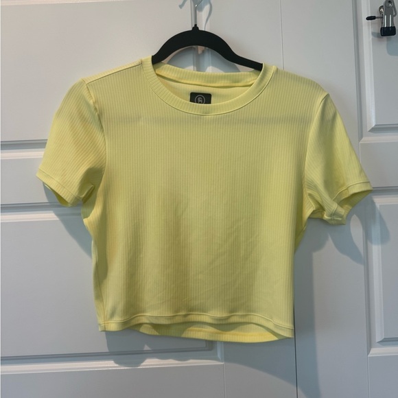 Backcountry Stoic Daily Fitted T-shirt Ribbed Butter Yellow Cropped Size XSmall - Picture 1 of 5